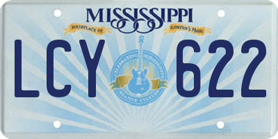 MS license plate LCY622
