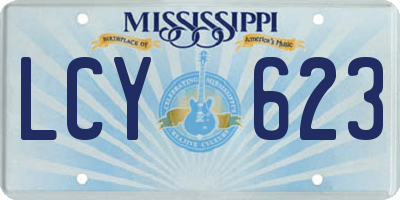MS license plate LCY623