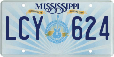 MS license plate LCY624