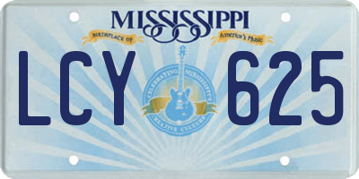 MS license plate LCY625
