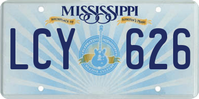 MS license plate LCY626