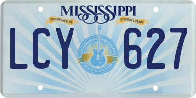 MS license plate LCY627