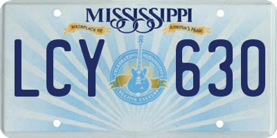 MS license plate LCY630