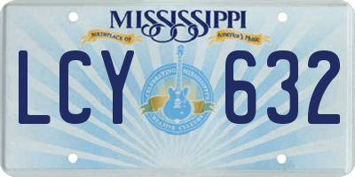 MS license plate LCY632