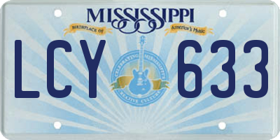 MS license plate LCY633