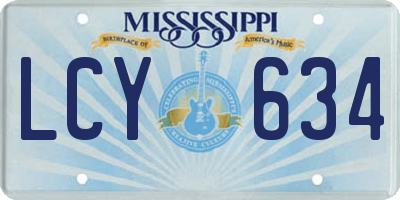 MS license plate LCY634