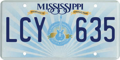 MS license plate LCY635