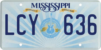 MS license plate LCY636