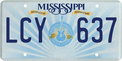 MS license plate LCY637