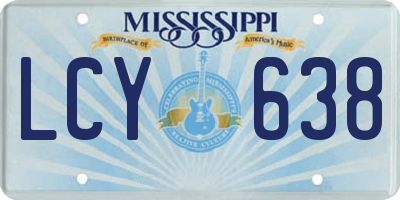 MS license plate LCY638