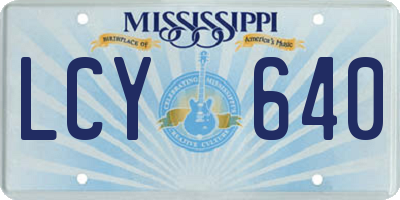MS license plate LCY640