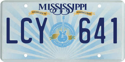 MS license plate LCY641