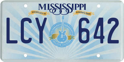 MS license plate LCY642