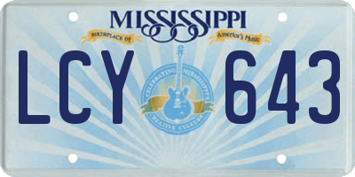 MS license plate LCY643