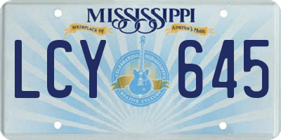 MS license plate LCY645