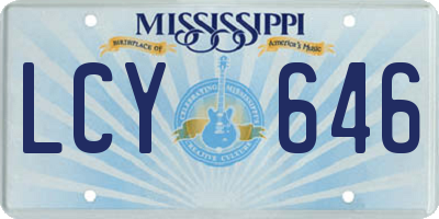 MS license plate LCY646