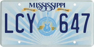 MS license plate LCY647