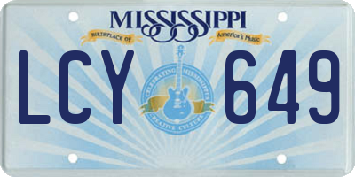 MS license plate LCY649