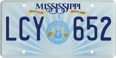 MS license plate LCY652