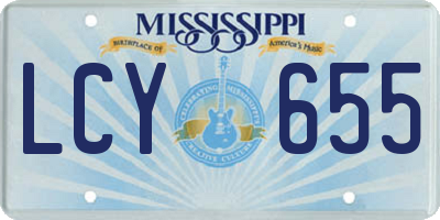 MS license plate LCY655