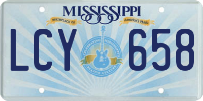 MS license plate LCY658