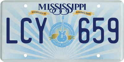 MS license plate LCY659