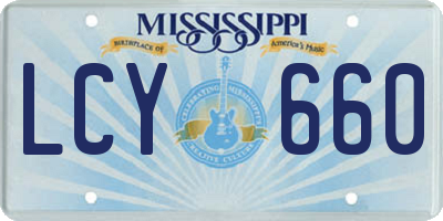 MS license plate LCY660