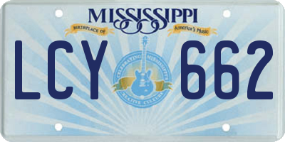 MS license plate LCY662