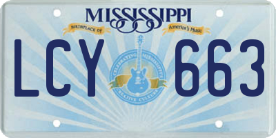 MS license plate LCY663