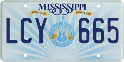 MS license plate LCY665
