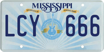 MS license plate LCY666