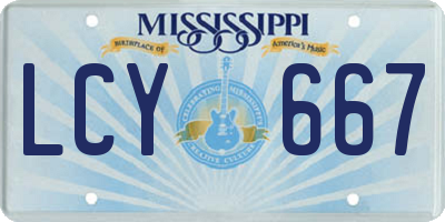 MS license plate LCY667