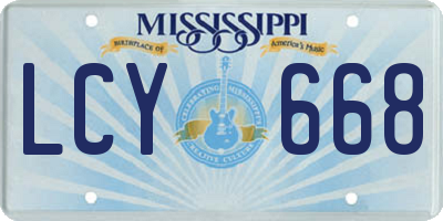 MS license plate LCY668