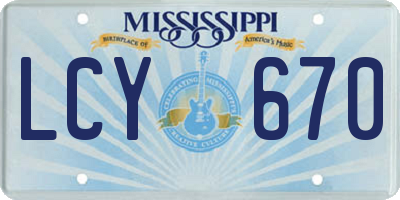 MS license plate LCY670