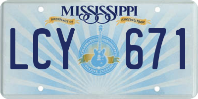 MS license plate LCY671