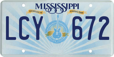 MS license plate LCY672