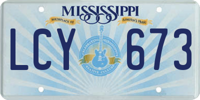 MS license plate LCY673
