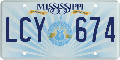 MS license plate LCY674