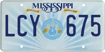 MS license plate LCY675
