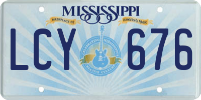 MS license plate LCY676