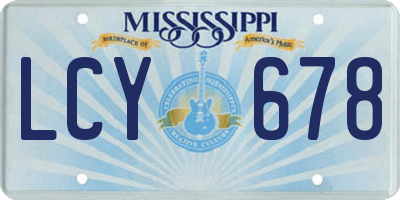 MS license plate LCY678