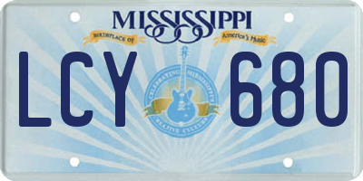 MS license plate LCY680