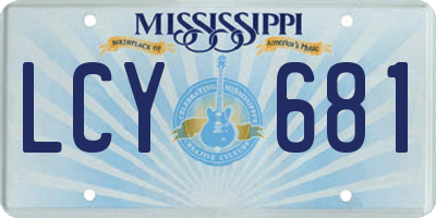 MS license plate LCY681
