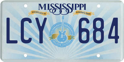 MS license plate LCY684