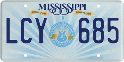 MS license plate LCY685