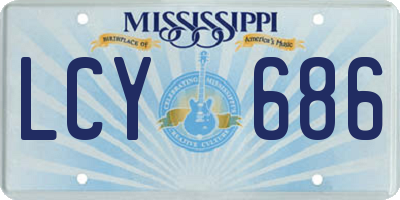 MS license plate LCY686