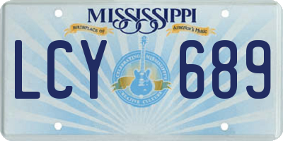 MS license plate LCY689
