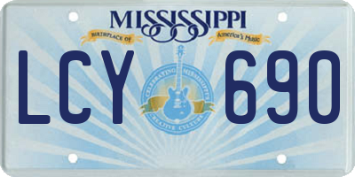 MS license plate LCY690