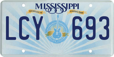 MS license plate LCY693