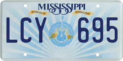 MS license plate LCY695